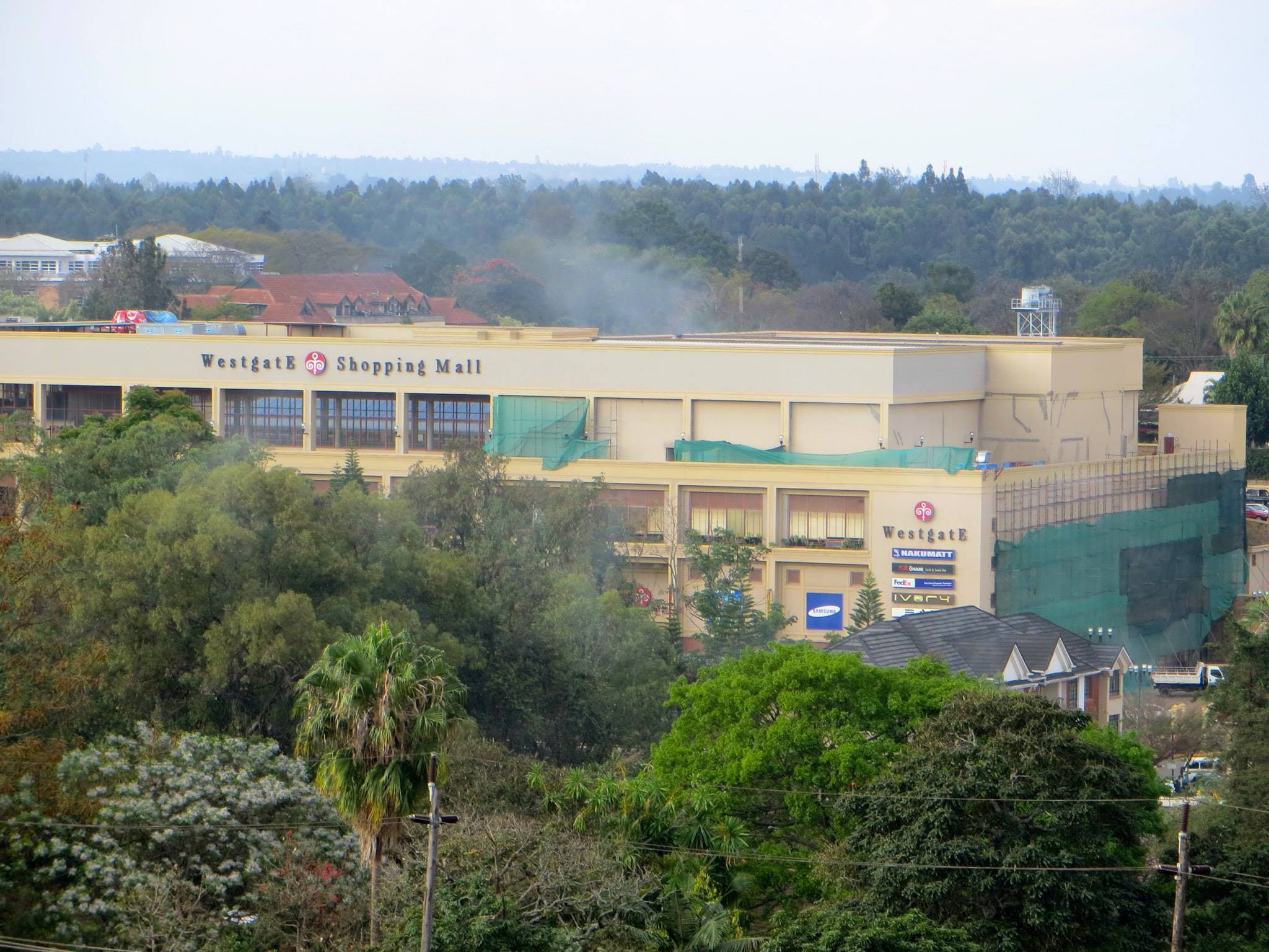 Smoke above Westgate mall during the 2013 attack