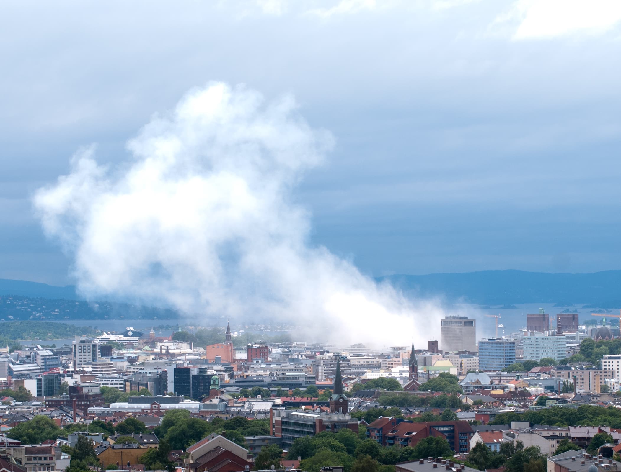 View of Oslo city after July 2011 bombing.