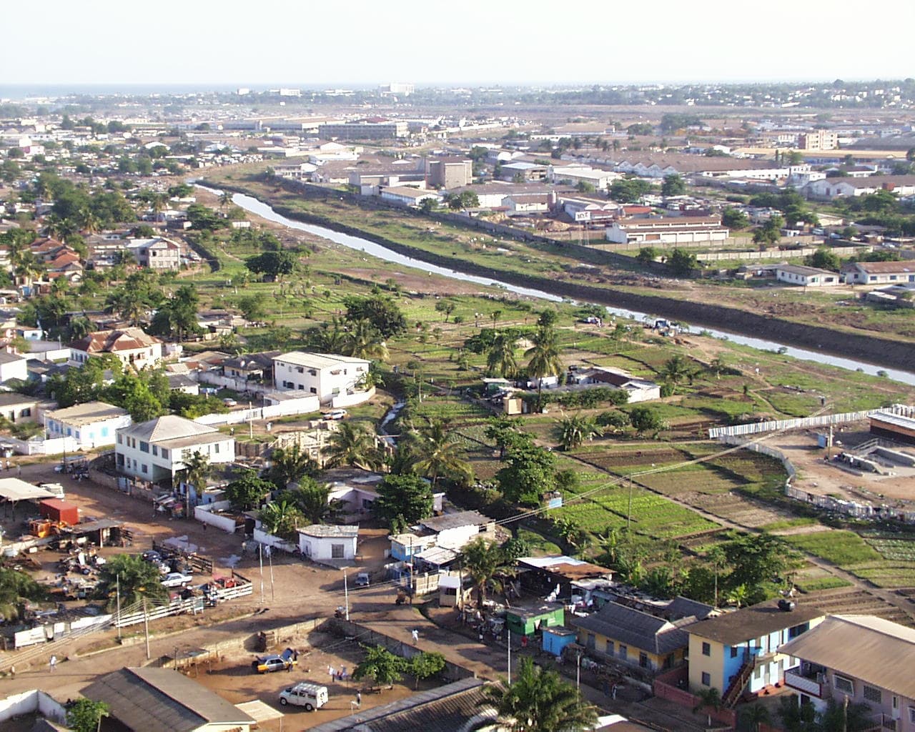 An elevated view of Accra, Ghana