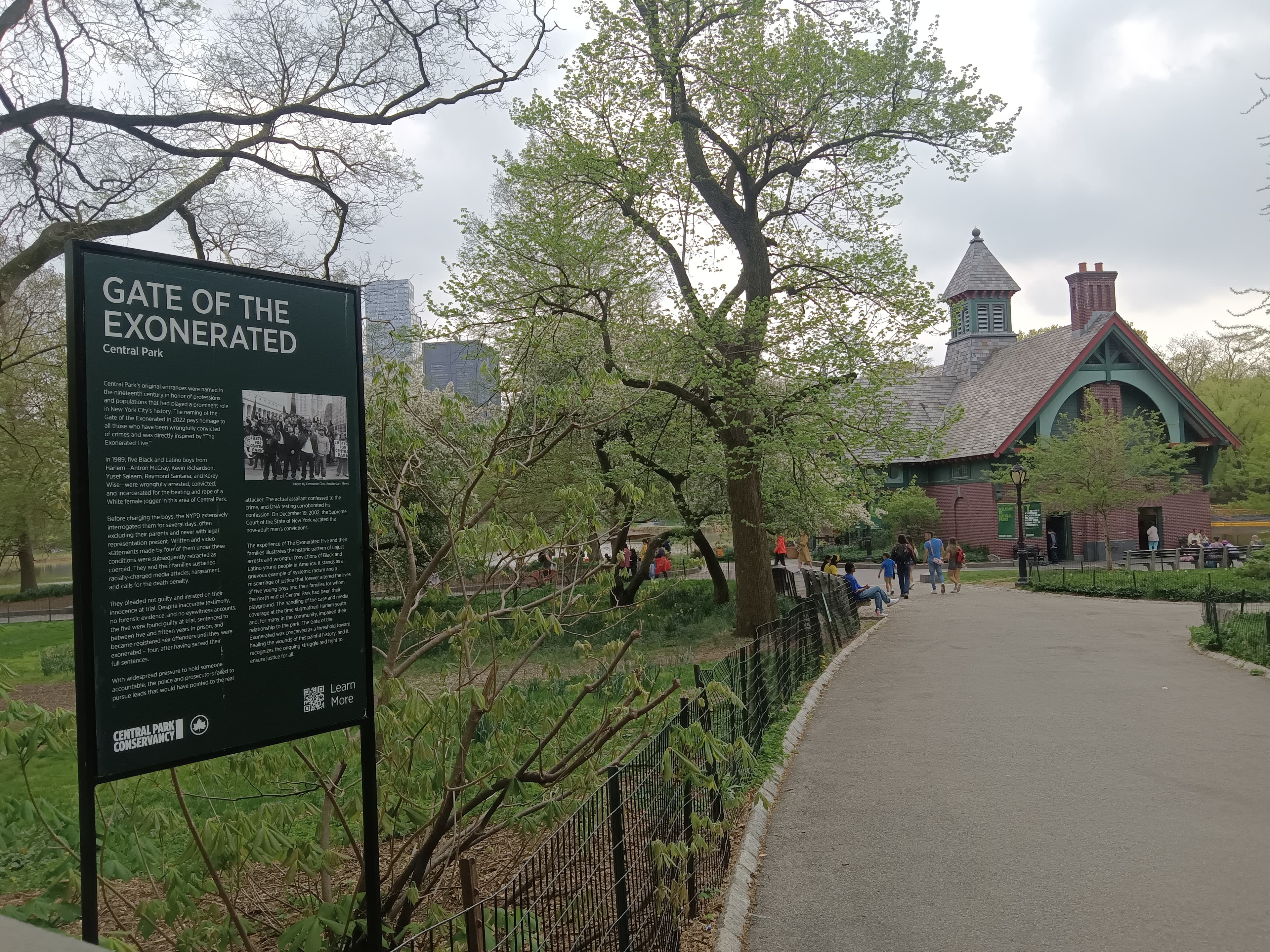 The Gate of the Exonerated, an entrance to Central Park in New York City , named in honor of five innocent African-American men who were falsely convicted and whose deaths Donald Trump publicans demanded.