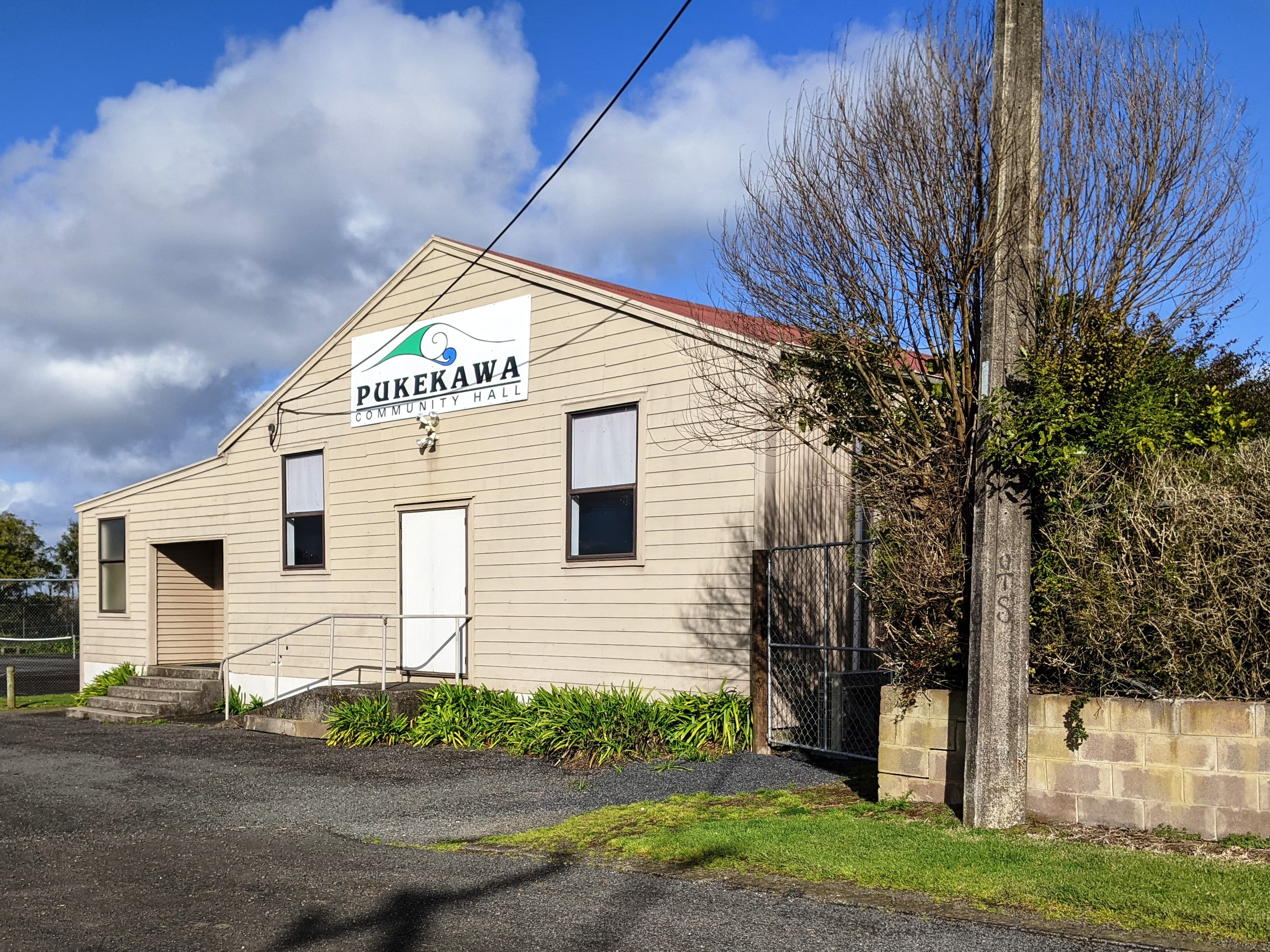 Pukekawa Hall in the rural community where the Crewe family lived