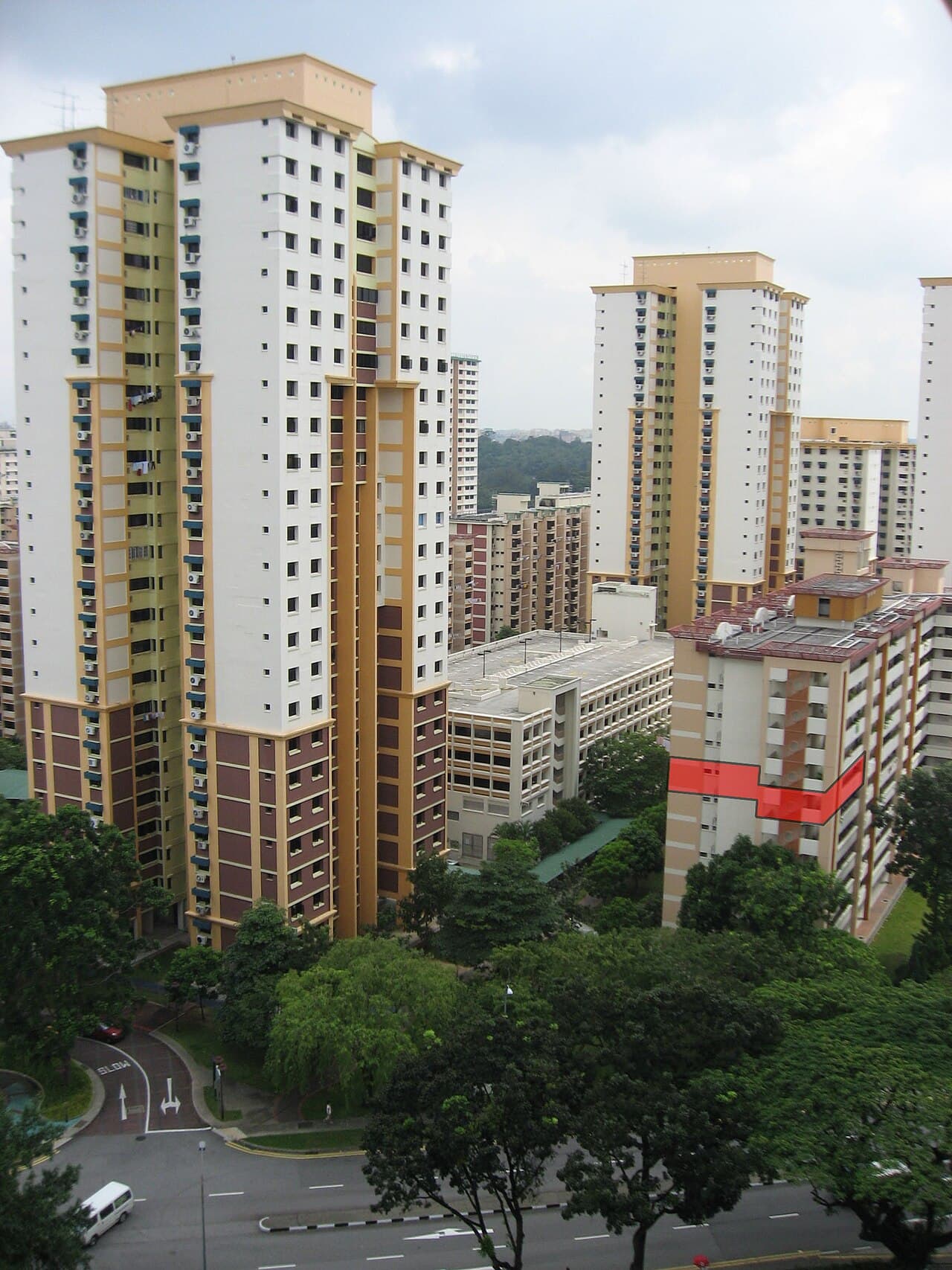 Housing blocks on Lorong 7 in Toa Payoh, including the block where the crimes occurred