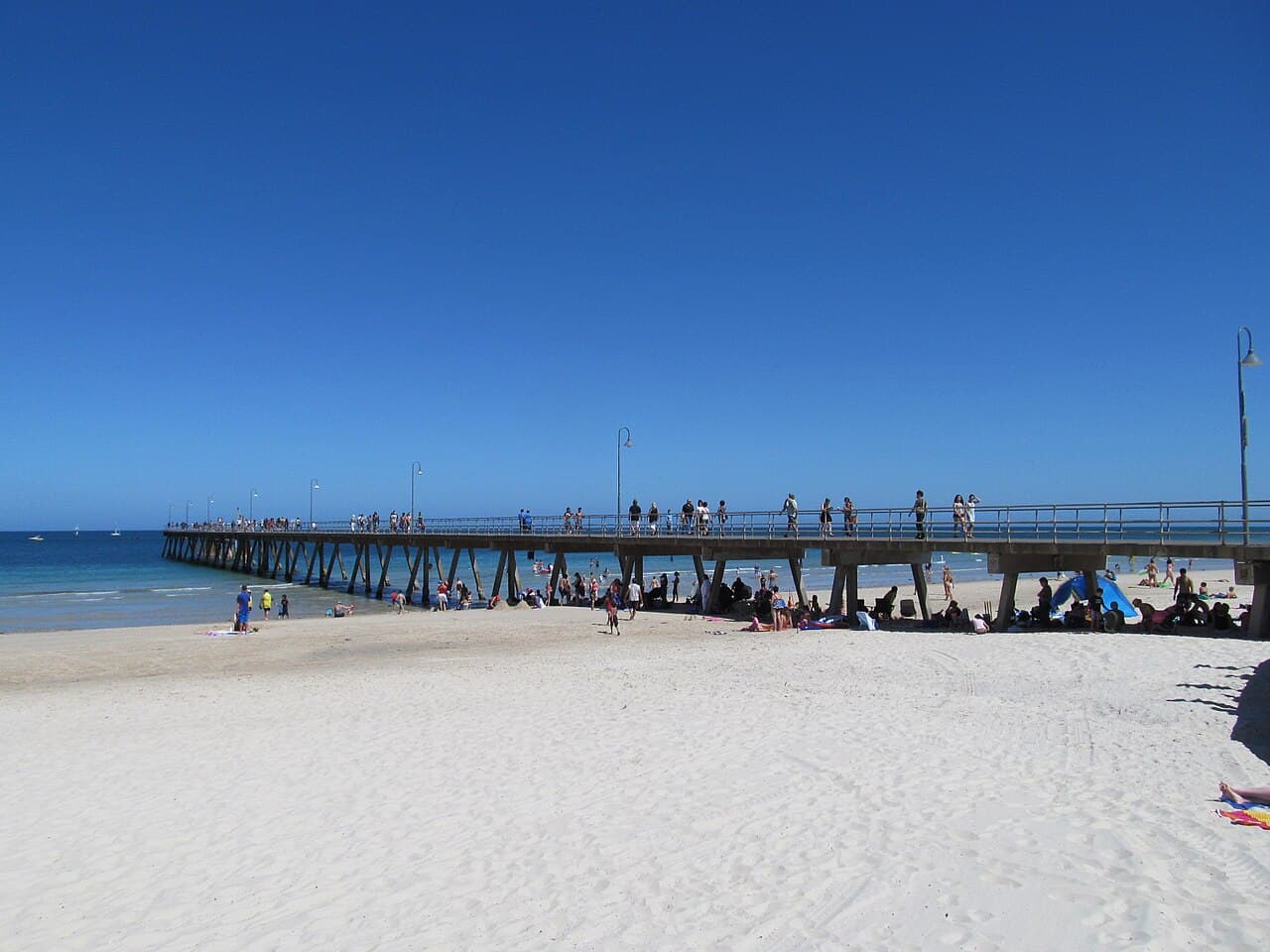 Glenelg Beach and jetty in Adelaide, where the Beaumont children were last seen